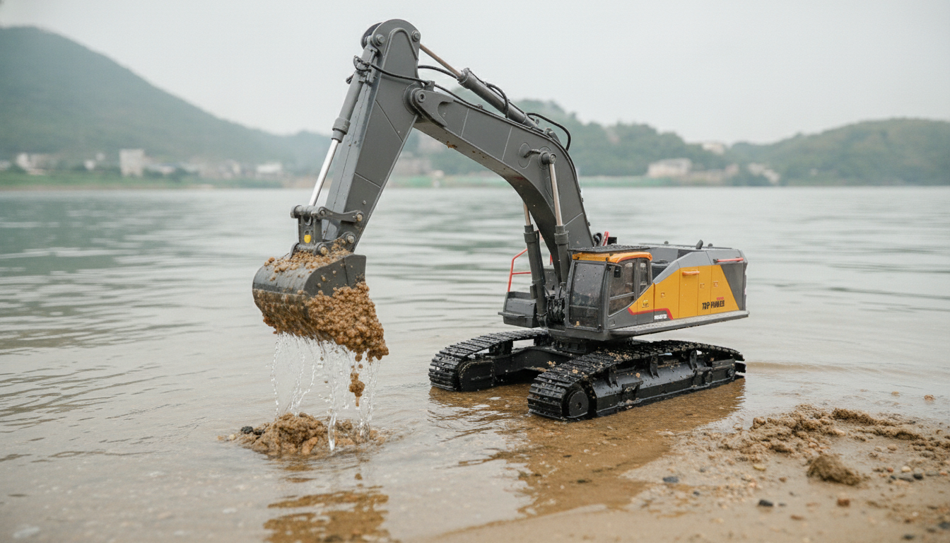 1:14 RC Excavator: 22 Channels, 680° Rotation Control