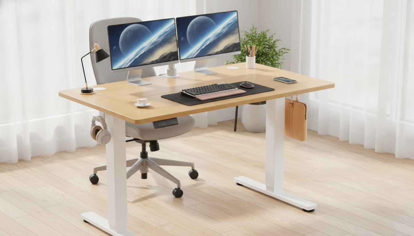 40x24 Electric Standing Desk: Compact Sit-Stand Setup