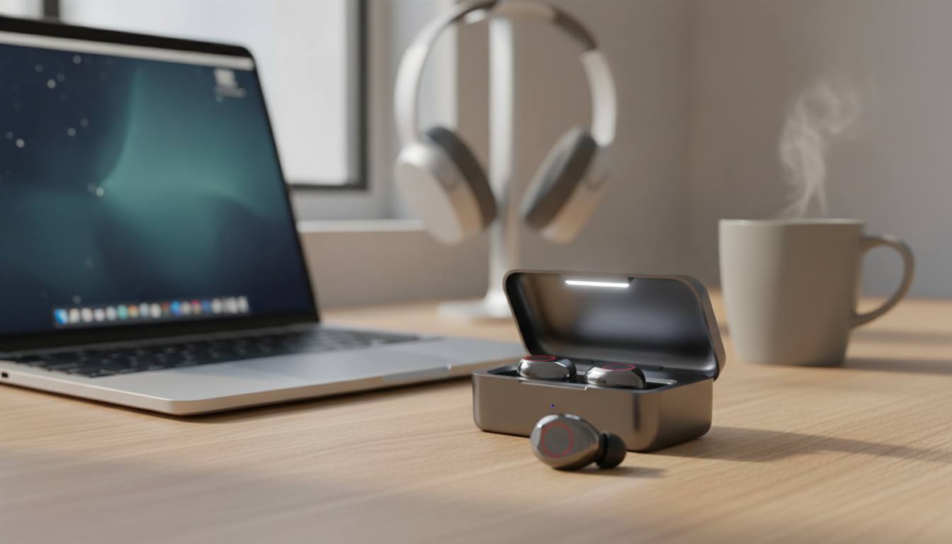 Bluetooth 5.3 Earbuds: LED Case & Noise Cancelling