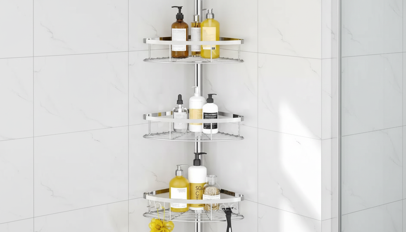 Rustproof Corner Shower Caddy: Adjustable Shelves, Less Clutter