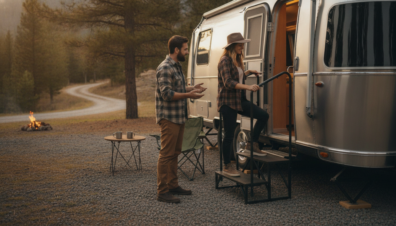2-Step RV Stairs With Handrail: Fit, Setup, Safety Tips