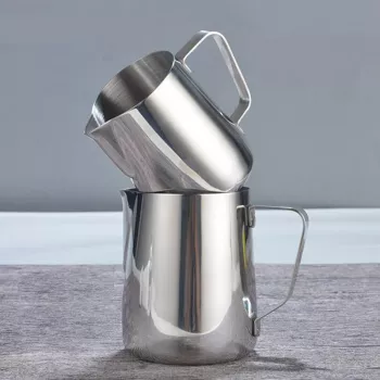 Stainless Steel Frothing Pitcher: Better Microfoam & Art